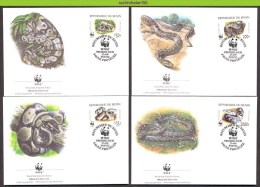 Ncw252fb WWF FAUNA REPTIELEN SLANG PYTHON SNAKE REPTILES  SCHLANGEN BENIN 1999 FDC's - FDC