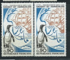 [09] Variété : N° 1704 Crozet Et Kerguelen Bistre-jaune Au Lieu De Bistre-brun + Normal ** - Unused Stamps