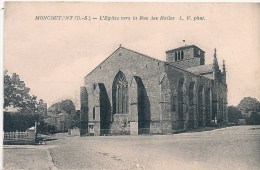 Cpa 79 Moncoutant église Vers La Rue Des Halles - Moncoutant