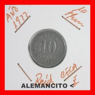 ALEMANIA -  IMPERIO  -  DEUTSCHES REICH -  10-Pfn: AÑO 1922-E - 10 Pfennig