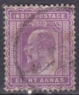 INDIA 1902 India Postage British Empire King Edward VII  8 Annas Purple S.G. 133 - 1902-11 King Edward VII