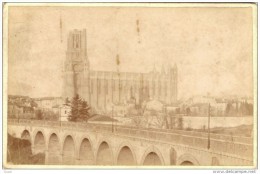 PHOTO FIN XIX° -  PHOTOGRAPHE AILLAUD - CATHEDRALE  ET PONT D'ALBI - Monuments