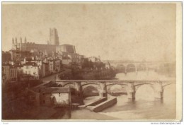 PHOTO FIN XIX° -  PHOTOGRAPHE AILLAUD - CATHEDRALE  ET TARN ALBI - Monuments