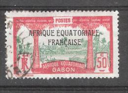 GABON , 1924, Yvert N° 103 , 50 C , Rouge / Vert Surchargé Afrique Equatoriale Française, Obl, TB - Oblitérés