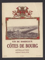 Etiquette De Vin  Côtes De Bourg Années 40/50  -  Thème Pont - Ponti