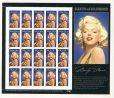 FOGLIO INTERO - LEGENDS OF HOLLYWOOD - MARILYN MONROE -  ANNO 1995 -  PLATE POSITION NUMBER 5 - - Hojas Completas