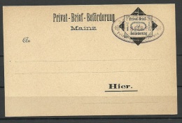 Deutschland Privatpost Ca 1887 Stadtpost MAINZ Ganzsache - Private & Lokale Post