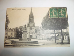 3ph - CPA -  MAYET - Fontaine Et église - [72] - Sarthe - - Mayet