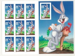 MINIFOGLIO CON SUPPORTO TIPO LIBRETTO - ANNO 1997 - BUGS BUNNY - FRANCOBOLLO AUTOADESIVO - - Feuilles Complètes