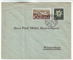 130 Switzerland Letter Trubbach To Winterthur Posted 1945 Mi 435 Haefeli DH 3 Mi 440 Edelweiss - Lettres & Documents