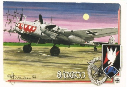 Messerschmitt Bf110G-4/R3  With FuG212 Radar   -  Luftwaffe   -  Art Carte Postale Par Tony Jackson - 1939-1945: 2nd War
