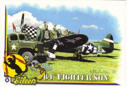 P-47D Thunderbolt  -  84th Fighter Sqn. USAF  -  Art Carte Postale By Tony Jackson - 1939-1945: 2nd War