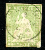 7917 - Swiss 1855  Michel #17 IIAyr (o) Zu.#26C  ( Cat. 90.€ ) - Oblitérés