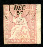 7918 - Swiss 1857  Michel #15 IIByma (o) Zu.#24F  ( Cat. 55.€ ) - Gebraucht