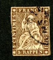 7919 - Swiss 1854  Michel #13 Ib (o) Zu.#22A  ( Cat. 250.€ ) - Used Stamps