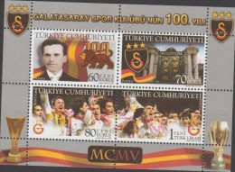 O) 2005 TURKEY, FOOTBALL, CLUB GALATASARAY SPOR, SOUVENIR MNH - Unused Stamps