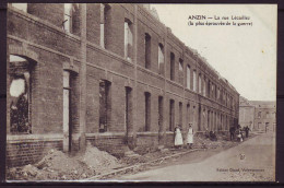 CPA De  ANZIN Nord  La Rue Lecaillez  La Plus Eprouvee De La Guerre   ANIMEE Pour VALCOURT St DIZIER Hte Marne - Anzin