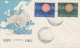 Enveloppe  1er  Jour   ITALIE   Paire   EUROPA  1960 - 1960