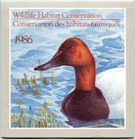 Canada (1986) - Conservation Des Habitats Fauniques - Permis De Chasse - (Ne Peut Servir Affranchissement) (JS) - Variétés Et Curiosités