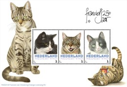 Nederland  2015  Katten 3 Cats Katzen   Velletje /sheetlet  Postfris/mnh/neuf - Ongebruikt