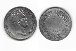 LOUIS - PHILIPPE I . 5 FRANCS . 1830 A . ( PARIS ). TRANCHE EN CREUX . - 5 Francs