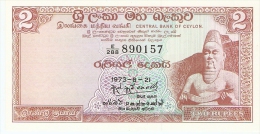 Billet - SRI LANKA - 2 RUPEES -  21/8/1973 - NEUF, UNC. - Bouddha - Sri Lanka