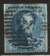 7  Obl  24 BXL  4 Marges - 1851-1857 Medaillen (6/8)