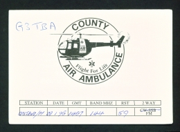 UK  -  QSL Card  County Air Ambulance  As Scan - Radio