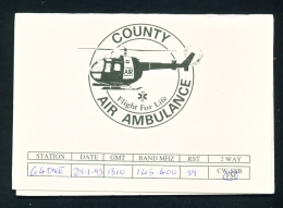 UK  -  QSL Card  County Air Ambulance  As Scan - Radio