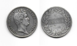 LOUIS - PHILIPPE I . 5 FRANCS . 1831 W . ( LILLE ). TRANCHE EN RELIEF . - 5 Francs