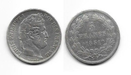 LOUIS - PHILIPPE I . 5 FRANCS . TÊTE LAUREE . 1831 B . ( ROUEN ). TRANCHE EN RELIEF . - 5 Francs