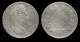 LOUIS - PHILIPPE I . 5 FRANCS . TÊTE LAUREE . 1832 B . ( ROUEN ). TRANCHE EN RELIEF . - 5 Francs