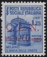 ITALIA EMISSIONE LOCALE C.L.N. 1945 Ponte Chiasso L.1,25 / Nuovo Gomma Originale  Con TL Prezzo Catalogo Euro 240 - Centraal Comité Van Het Nationaal Verzet (CLN)