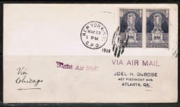 U.S.A.    Scott #628 Pair On "NIGHT FLIGHT F.D.C." (SCARCE)!!!---(May/29/1926) - 1851-1940