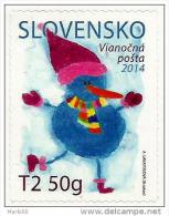 2014 Timbre Auto Adhésif Poste De Noel Bonhomme De Neige En Patins à Glace YT 654 / Christmas Self Adhesive Stamp - Neufs