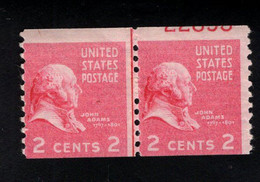 206334581 1939 (XX) POSTFRIS MINT NEVER HINGED  SCOTT  841 Joint Line Pair JOHN ADAMS - Ungebraucht