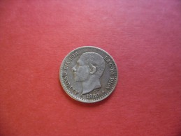 ESPAGNE @ 50 Centimos Alfonso XII De 1880 Argent Silver 2,5 Gr à 83,5 % @ 2 Photos - Premières Frappes
