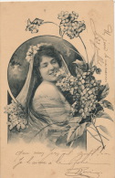 FEMMES - FRAU - LADY - Jolie Carte Fantaisie Portrait Jeune Femme Avec Fleurs Signée CH. SCOLIK - WIEN - Scolik, Charles