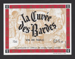 Etiquette De Vin De Table 73 Cl  -   La Cuvée Des Bardes  -   Thème Musique  -   A. Castel  à  Lanvallay  (22) - Muziek & Instrumenten