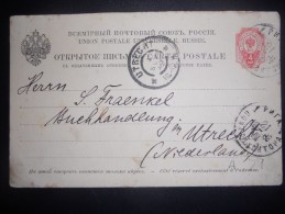 Russie Entier Postal De 1898 Pour Utrecht - Stamped Stationery