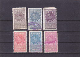 FISCAUX,REVENUE STAMPS X6 ROMANIA. ROMANIA. - Steuermarken