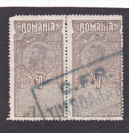 FISCAUX,REVENUE STAMPS IN PAIR CANCELL TRAIN ROMANIA. - Revenue Stamps