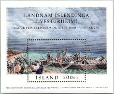 N° Yvert 27 - Bloc Timbre D'Islande (2000) - MNH - Débarquement Émigrants Islandais Winnipy Lac Manitoba (1) (JS) - Ungebraucht