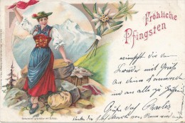 Fröhliche  Pfingsten   AK   1898 - Pentecôte