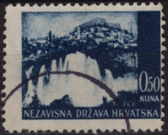 Waterfall - City Jajce -  1940´s Croatia Bosnia NDH Yugoslavia - USED - Geography