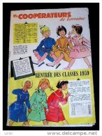 Catalogue. LES COOPERATEURS De Lorraine :  RENTREE DES CLASSES 1959 - Fashion