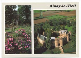 CPM Ainay Le Vieil   Le Chateau  Et Sa Roseraie - Ainay-le-Vieil