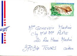 AFARS Et ISSAS. N°414 De 1975 Sur Enveloppe Ayant Circulé. Coquillage. - Storia Postale