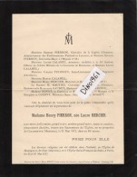 VP2217 - Faire - Part Décès De Mme Henry PIERRON Née Laure MERCIER Décédée à COLOMBETTE - Obituary Notices