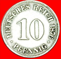 * OLD TYPE EAGLE (1873-1889): GERMANY  10 PFENNIGS 1876C FRANKFURT! WILLIAM I (1871-1888) LOW START NO RESERVE! - 10 Pfennig